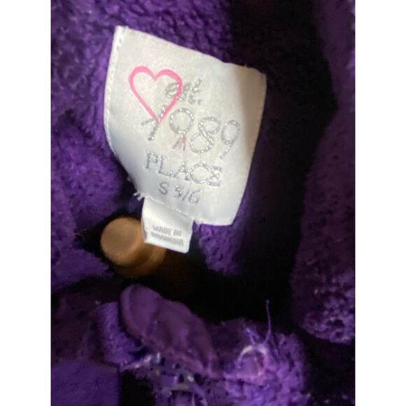 The Children's Place Girls Fleece Jacket Size S 5 6 Purple Full Front Zip - Picture 7 of 7